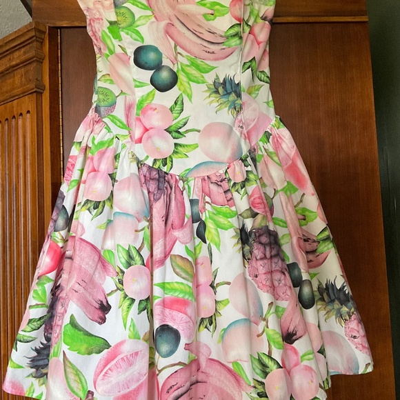 Smodata Italian Tropical Fruit Dress, Size 6(Italian size 42) - Picture 8 of 12